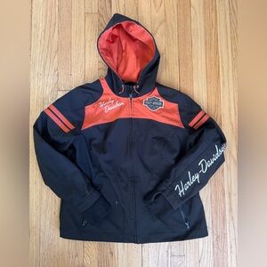 Harley-Davidson Women’s 1W Black and Orange Jacket Coat